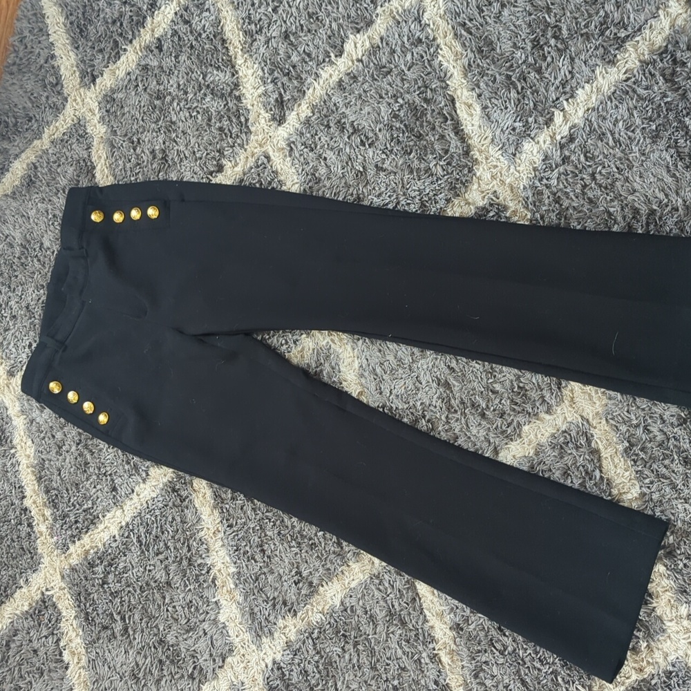 GAP Women's Trouser Boot Cut Dress Pants Sailor Captain Gold Button Size 8 - Picture 4 of 9